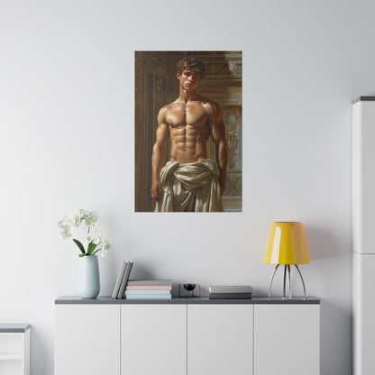 Gilded Male Goddess Illustration, Male Portrait | Digital Download