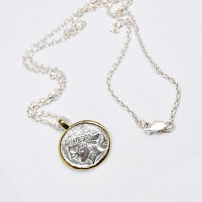 Greek Coin Necklace, Arethusa's Decadrachm Greek Mythology Necklace
