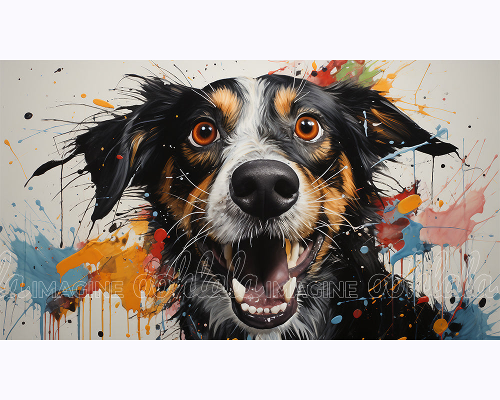Artistic Puppy Illustration 4K JPG X10 Neo-Expressionism Dog Art Download
