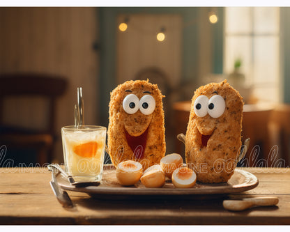 Breakfast Characters Pixar Style 4K JPG X10