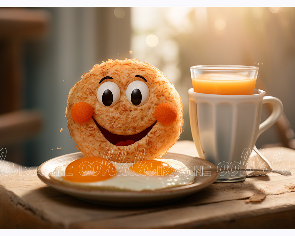 Cartoon Breakfast Characters 4K JPG X8