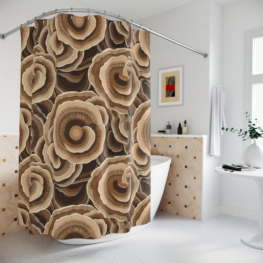Abstract Mushroom Art Deco Shower Curtain Bathroom Decor
