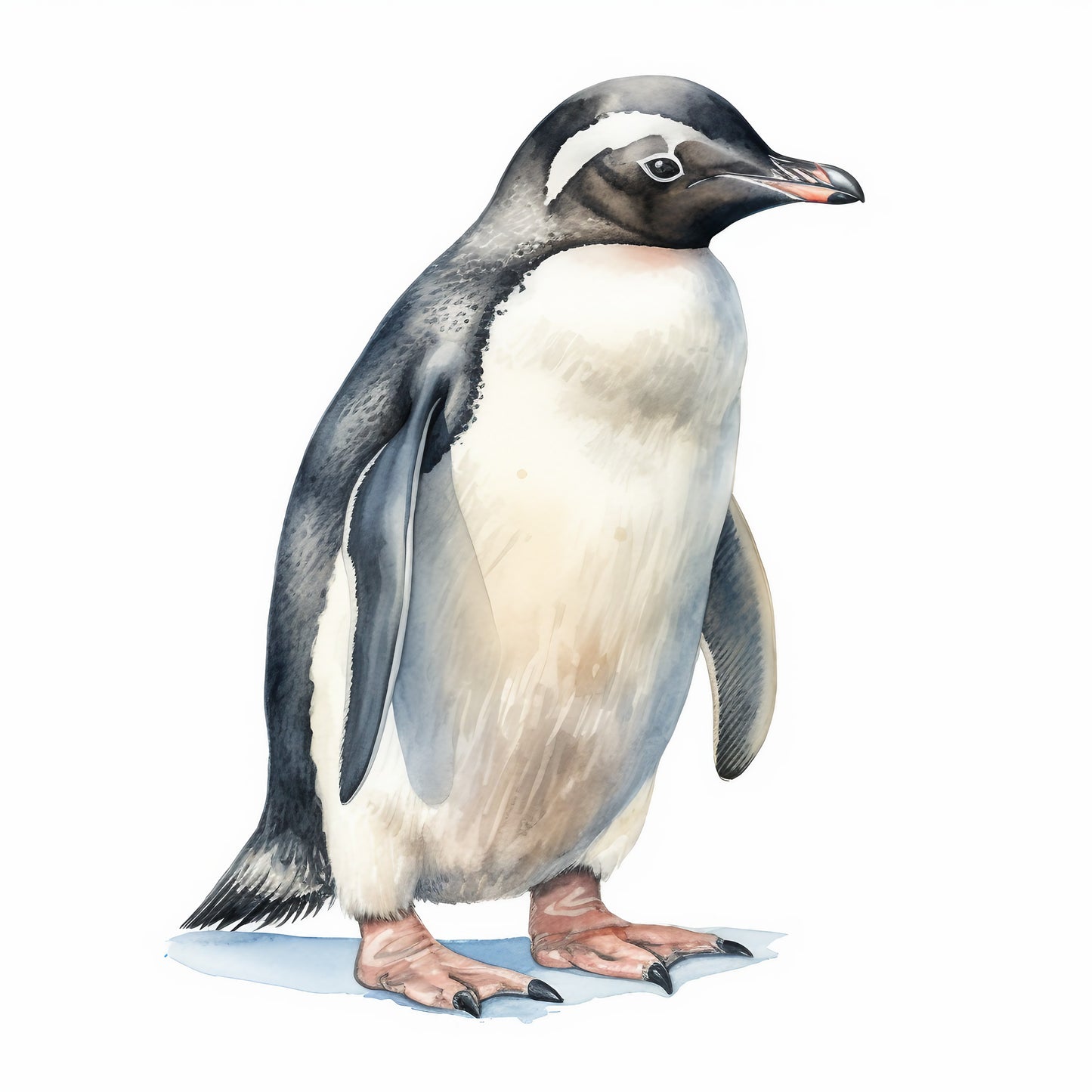 Watercolor Antarctic Penguins Clipart