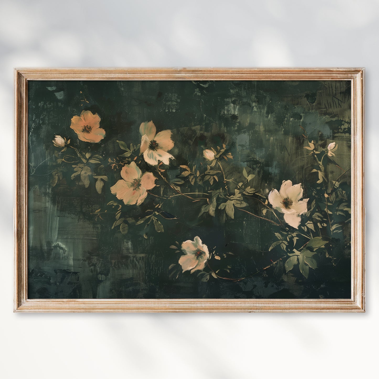 Antique Green Wildflower Painting – Vintage Botanical Poster