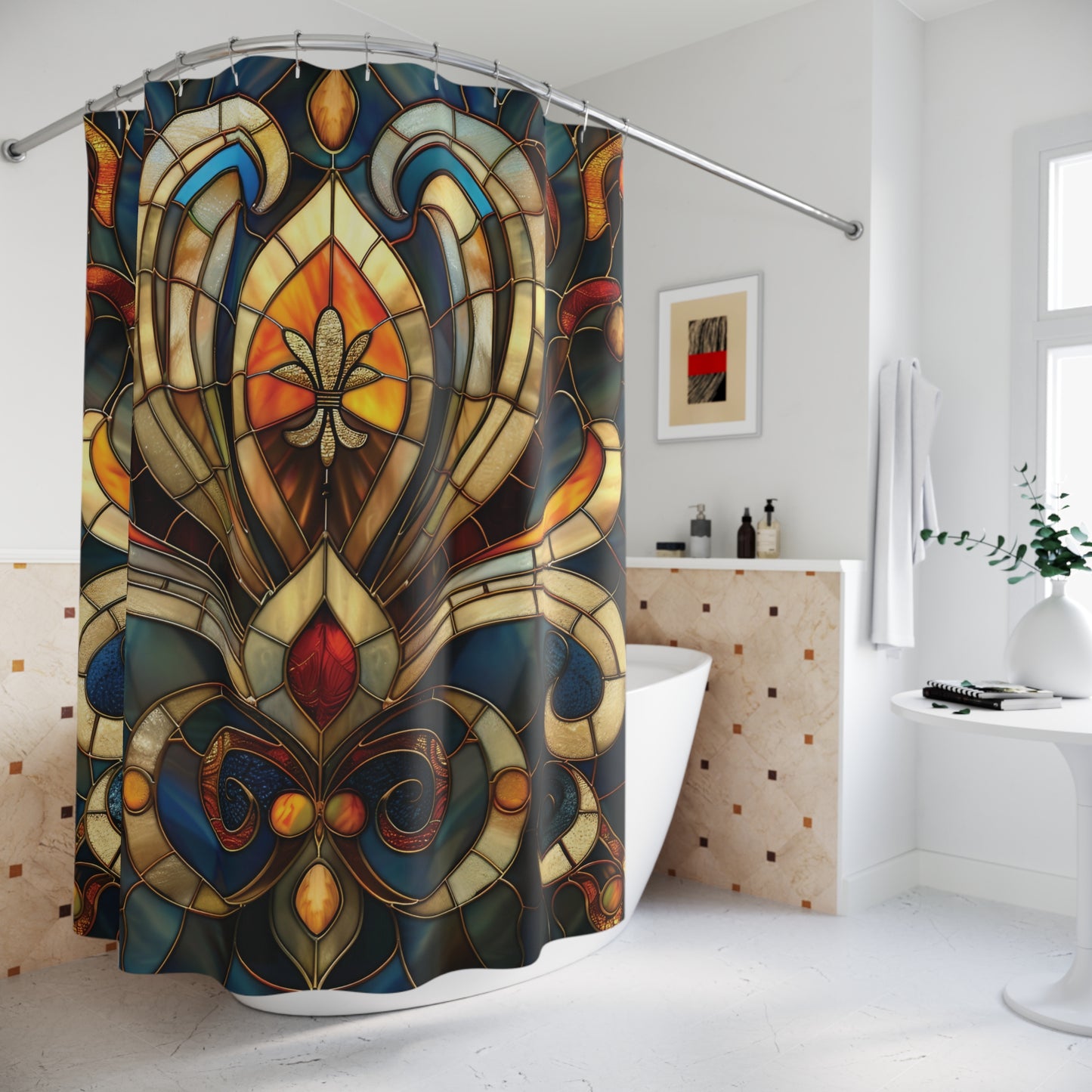 Art Deco Stained Glass Style Bathroom Decor Home Decor