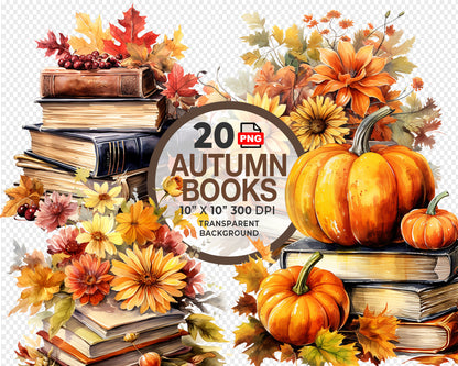 Autumn Book Clipart Bundle