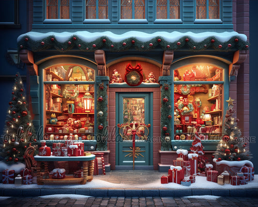 Toy Shop Christmas Backdrop