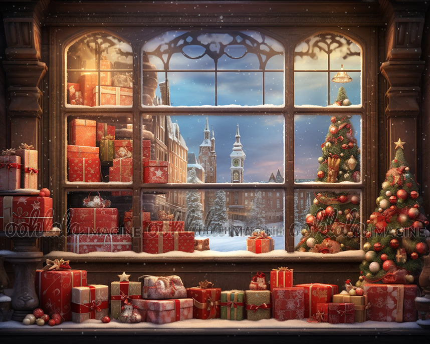 Presents Christmas Backdrop