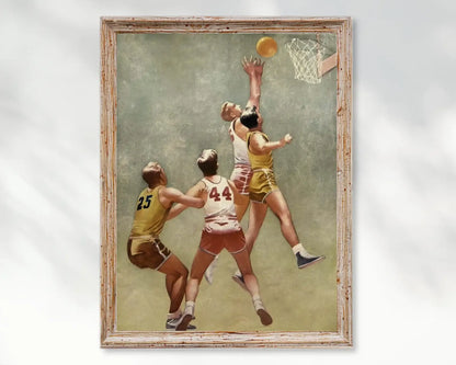 Basketball Vintage Art Print Sports Poster