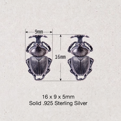Rhinoceros Beetle Insect Stud Earrings