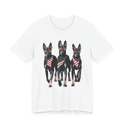Patriotic Doberman Crew Graphic Tee