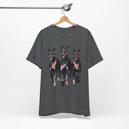 Patriotic Doberman Crew Graphic Tee
