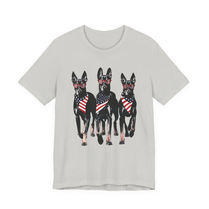 Patriotic Doberman Crew Graphic Tee
