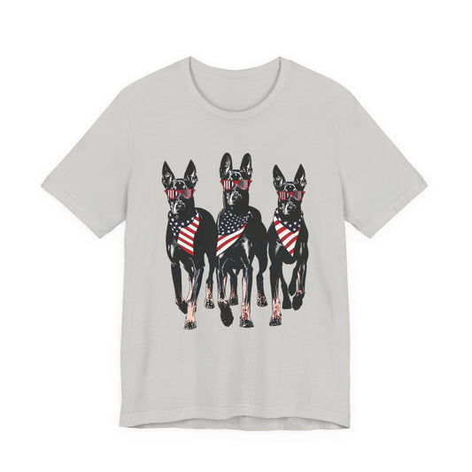 Patriotic Doberman Crew Graphic Tee