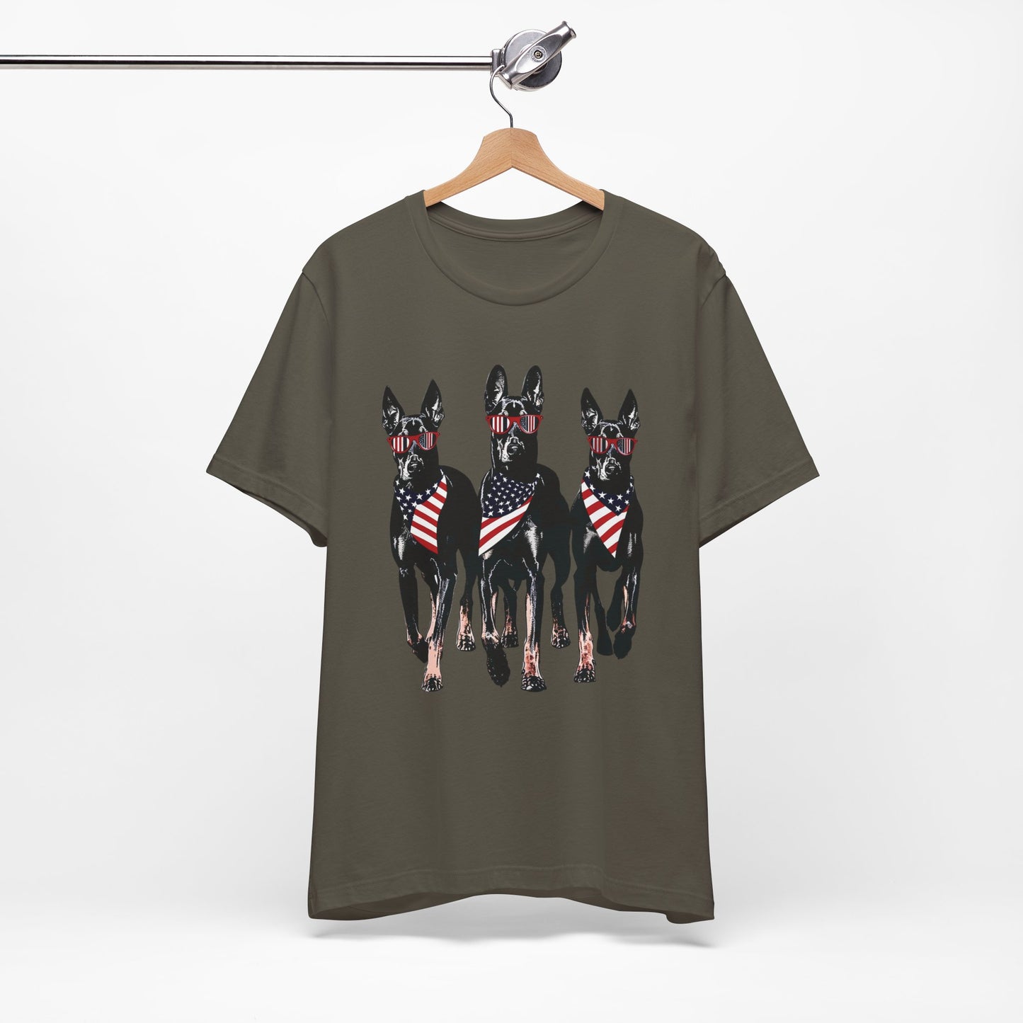 Patriotic Doberman Crew Graphic Tee