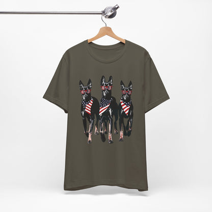 Patriotic Doberman Crew Graphic Tee