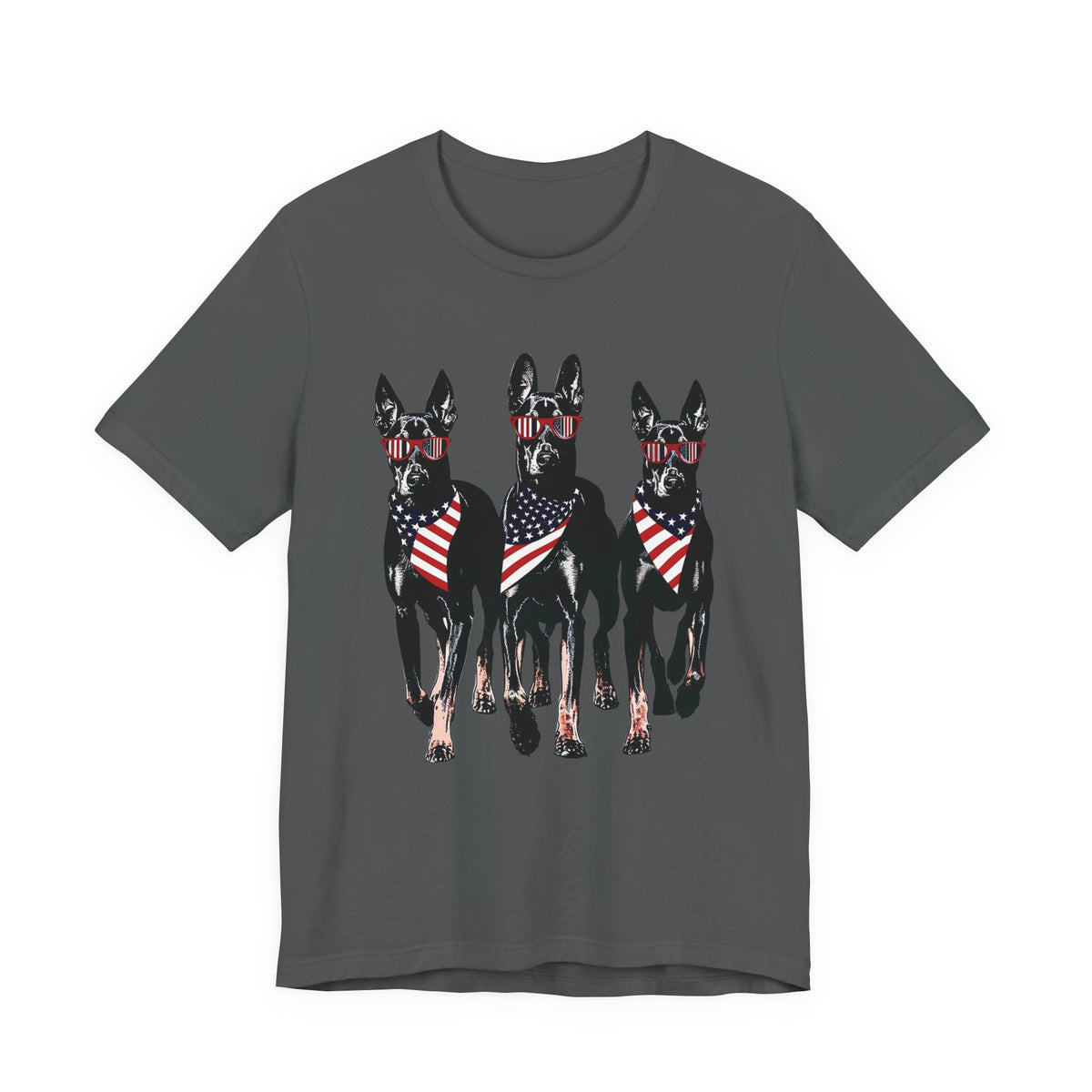 Patriotic Doberman Crew Graphic Tee