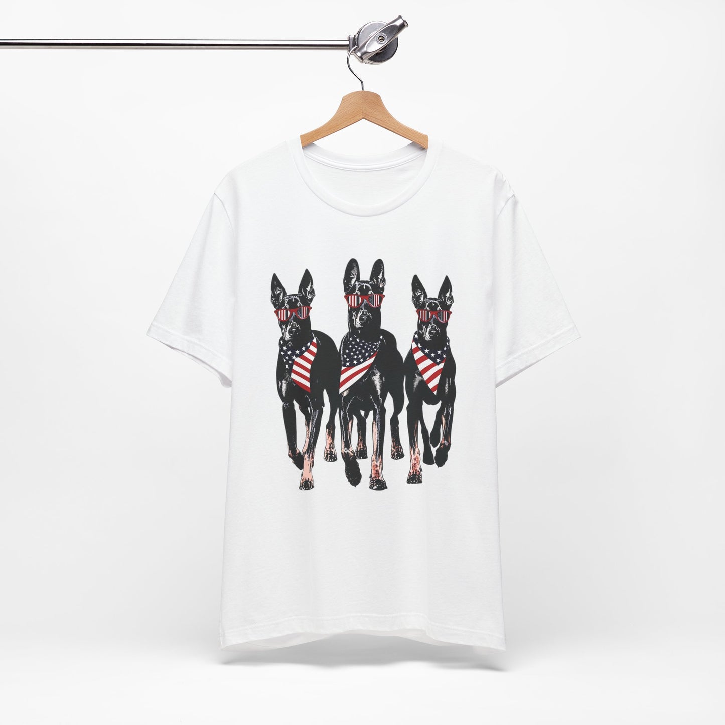 Patriotic Doberman Crew Graphic Tee