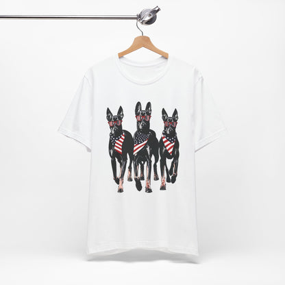Patriotic Doberman Crew Graphic Tee
