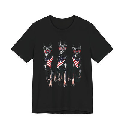 Patriotic Doberman Crew Graphic Tee