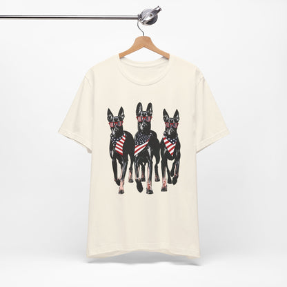 Patriotic Doberman Crew Graphic Tee