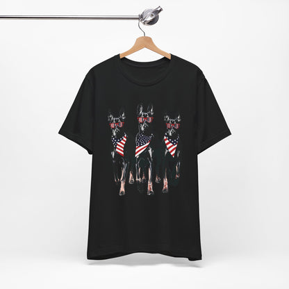 Patriotic Doberman Crew Graphic Tee
