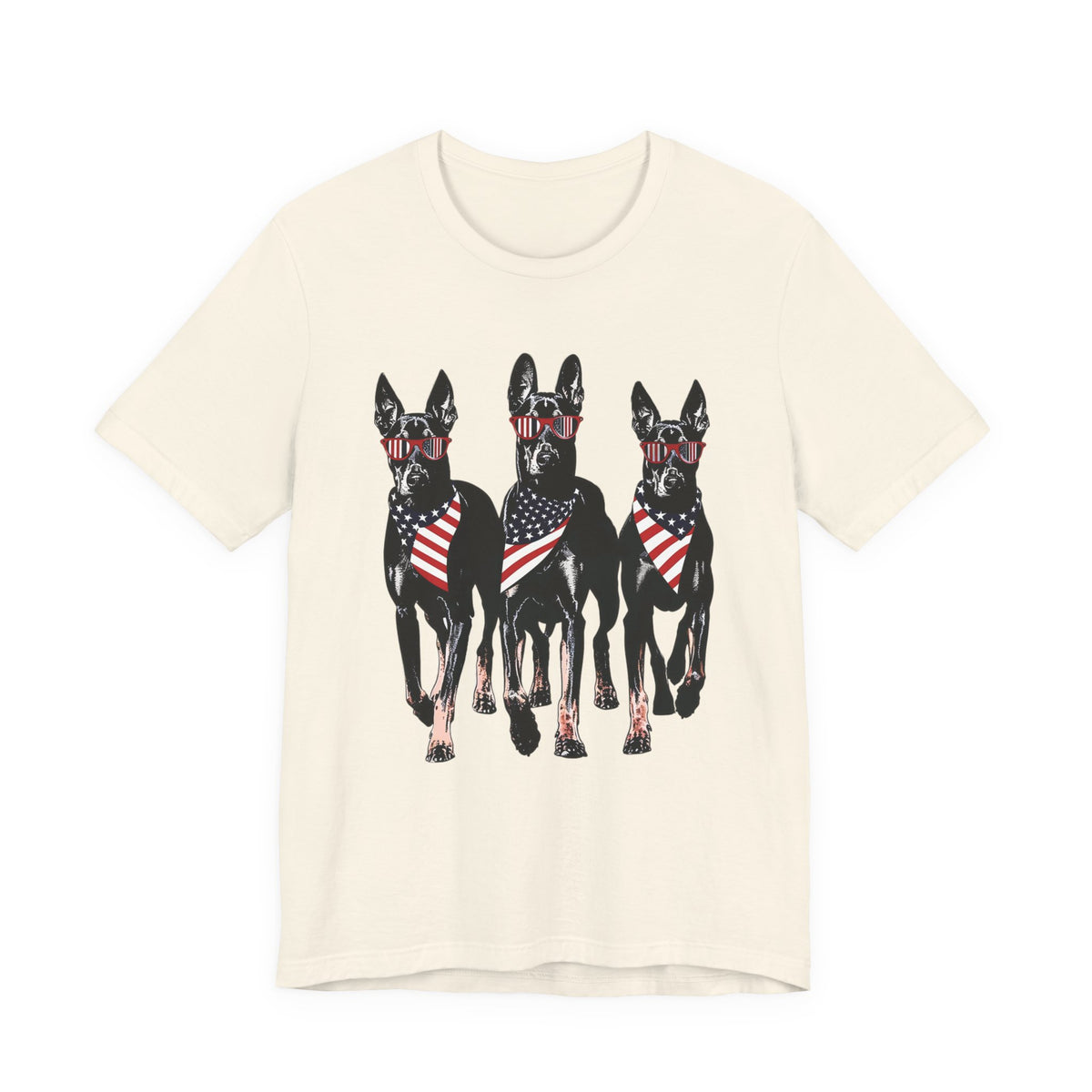 Patriotic Doberman Crew Graphic Tee