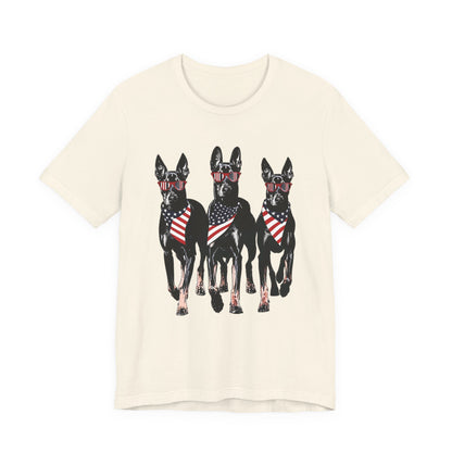 Patriotic Doberman Crew Graphic Tee