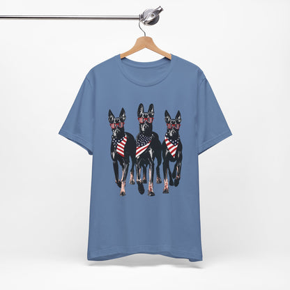 Patriotic Doberman Crew Graphic Tee