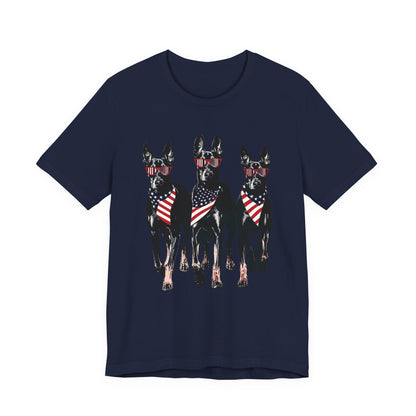 Patriotic Doberman Crew Graphic Tee