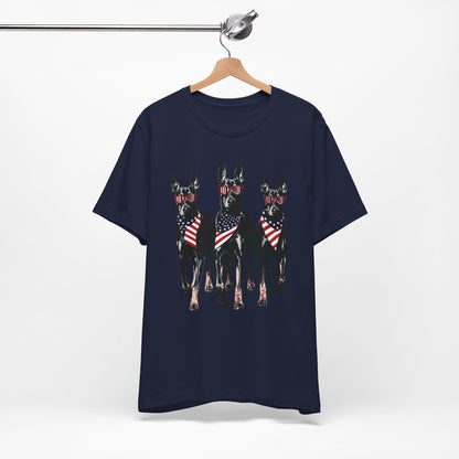 Patriotic Doberman Crew Graphic Tee