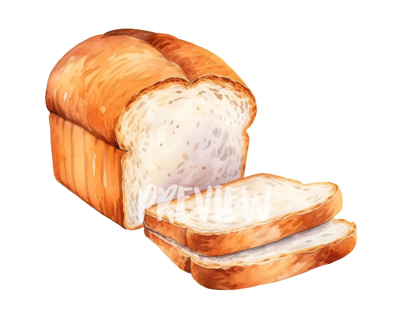 Watercolor Bread Clipart