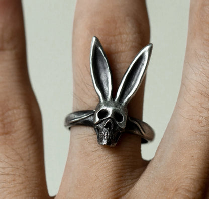 Bunny Skull Ring Skull Rabbit Ring