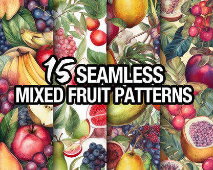 15 Seamless Mixed Fruit Patterns