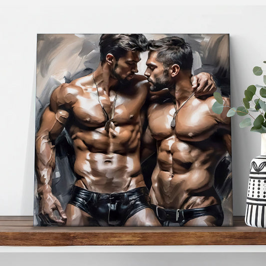 Male Couple Wall Art | Matte Canvas Stretched 1.25"