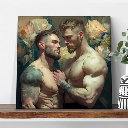 Gay Couple Wall Art | Matte Canvas Stretched 1.25"