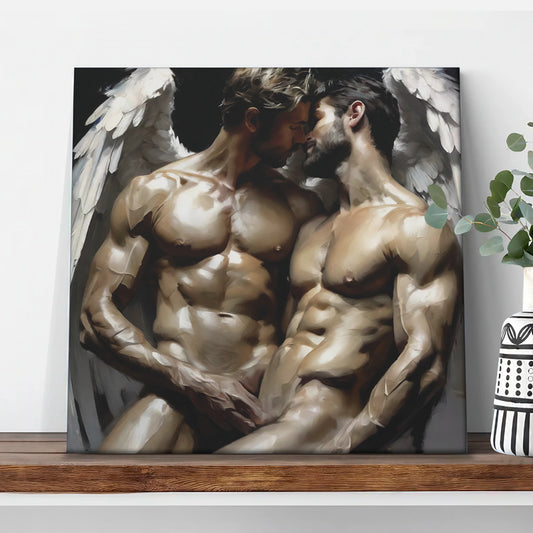 Divine Encounter: Angelic Male Love | Matte Canvas Stretched 1.25"