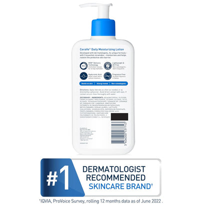 CeraVe Daily 長效清爽保濕乳 玻尿酸護膚乳液 (美國原廠) 355ml