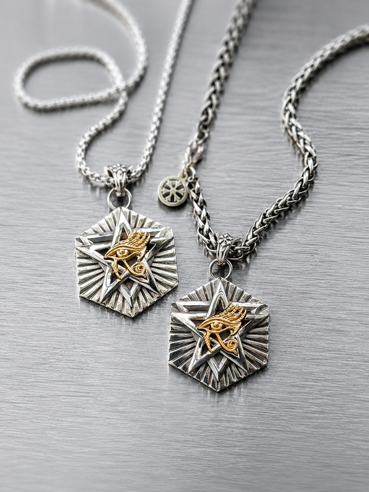 Eye of Horus Egyptian Star Pendant Necklace