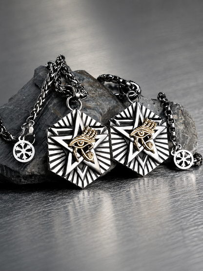 Eye of Horus Egyptian Star Pendant Necklace