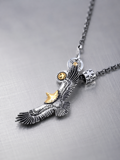 Spared Eagle Pendant Setup Necklace