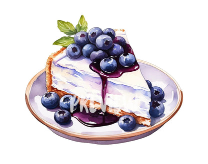 Watercolor Cheesecake Clipart