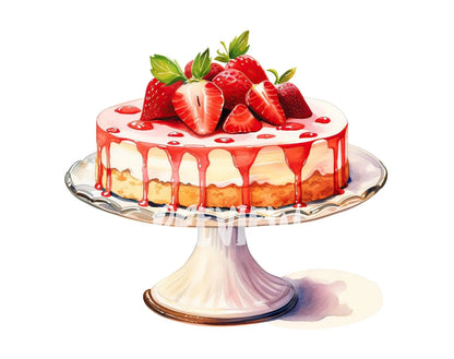 Watercolor Cheesecake Clipart