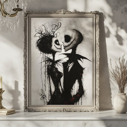 Corpse Lovers Embrace – Gothic Halloween Art Poster