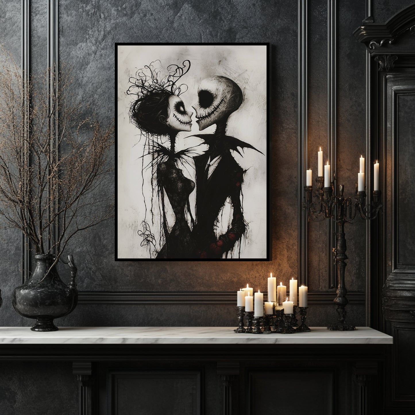 Corpse Lovers Embrace – Gothic Halloween Art Poster