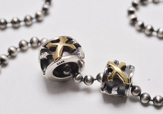 18K Gold Cross Spacer Beads
