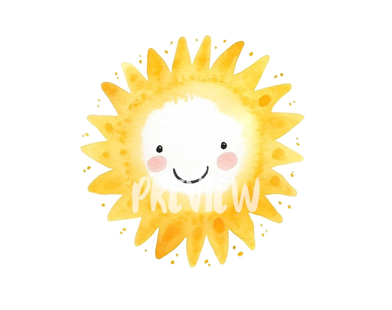 Watercolor Cute Sun Nursery Clipart