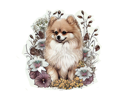 Pomeranian Puppy Digital Watercolor Clipart