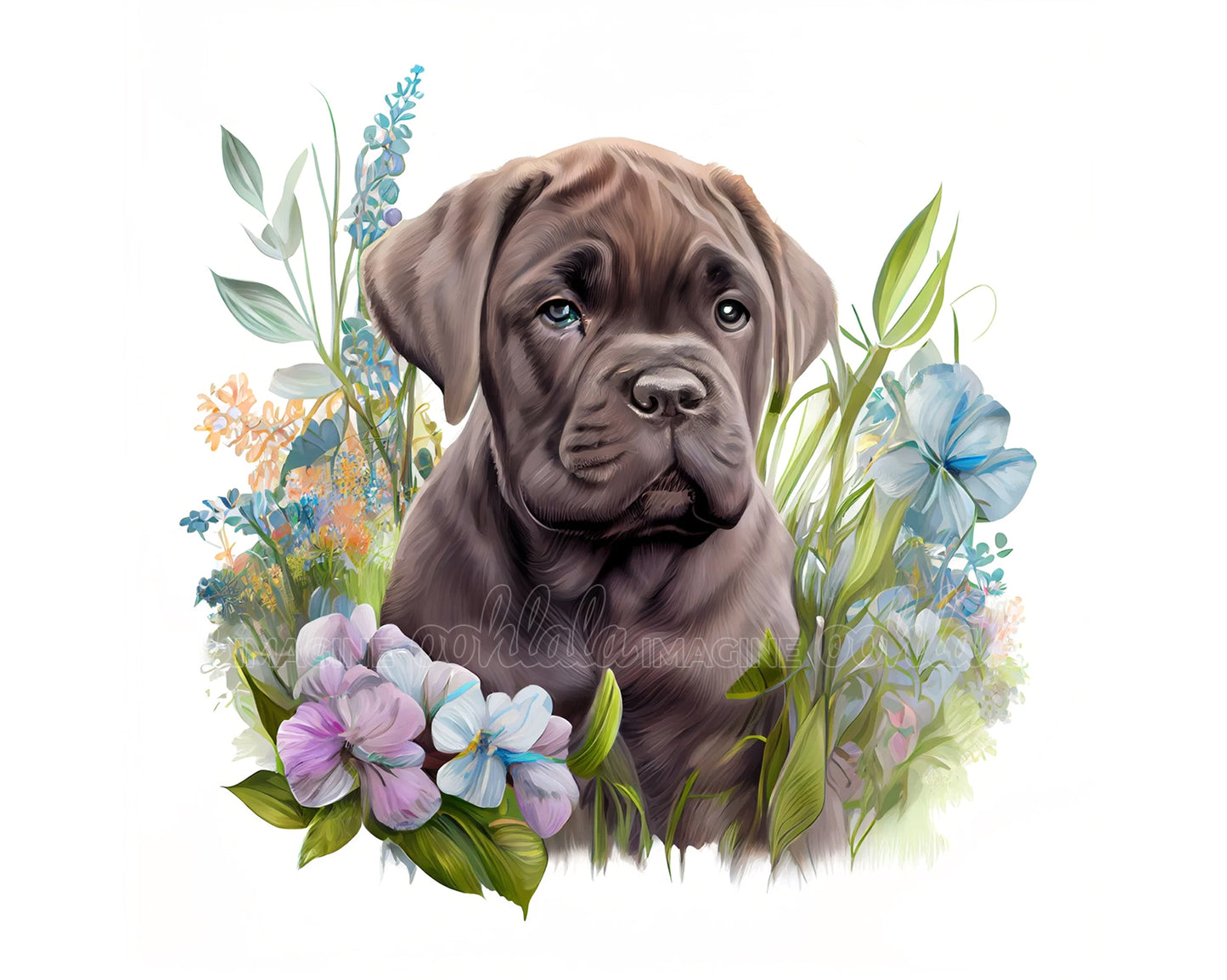 Cane Corso Puppy Digital Painting Clipart