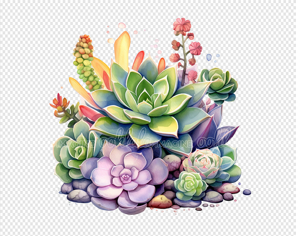 succulent plant clipart Assorted Succulents Watercolor Clipart – XY ELEMENT